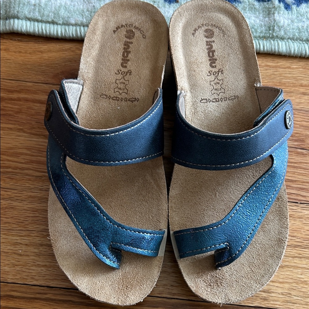 Inblu Leather Women’s Sandals with Cork Footbed